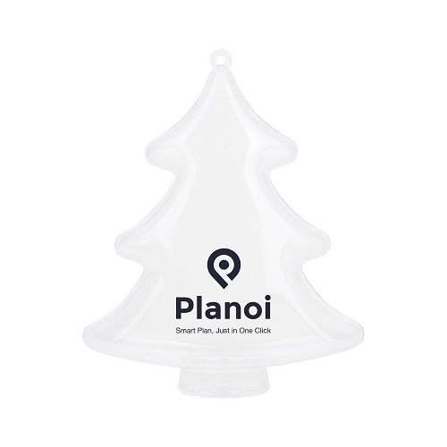 Tree Shaped Clear Plastic Ornament 