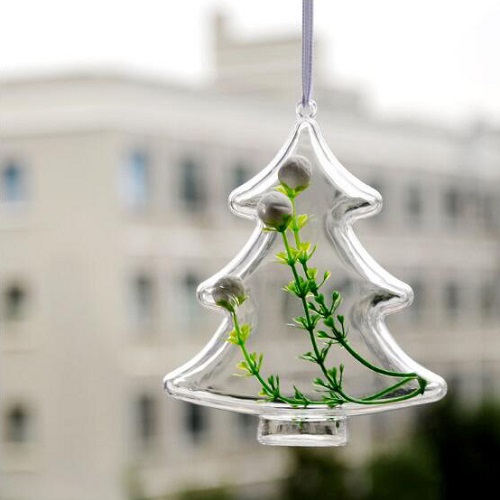 Tree Shaped Clear Plastic Ornament 