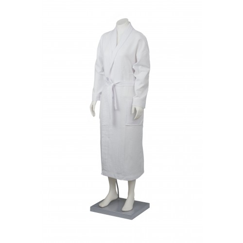 Waffle Bath Robe with Collar