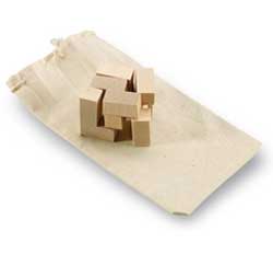 Wooden Puzzle In Cotton Pouch