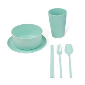 6 Pieces Wheat Straw Tableware Set 