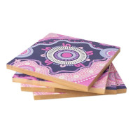 A WOMAN’S CONNECTION Bamboo Coaster Set (4 Pack) 