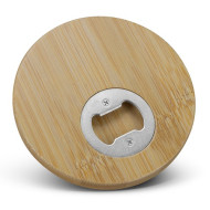 Bamboo Bottle Opener Coaster - Round 