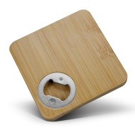 Bamboo Bottle Opener Coaster - Square 