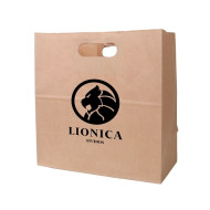 Die Cut Brown Kraft Paper Bag (280 x 280 x 150mm) 