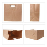 Die Cut Brown Kraft Paper Bag (280 x 280 x 150mm) 