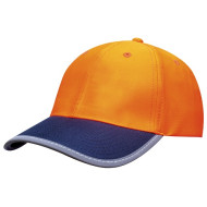 Luminescent Safety Cap with Reflective Trim 