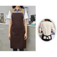 Poly-Cotton Canvas Full Bib Apron with Colour Neck Strap 