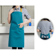 Poly-Cotton Canvas Full Bib Apron with Colour Neck Strap 