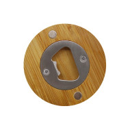 Round Bamboo Bottle Opener 