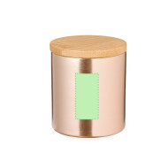 Rudyn Vanilla Scented Candle in Metal Jar and Bamboo Lid 