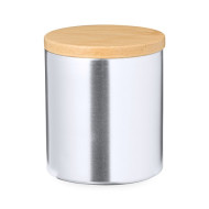 Rudyn Vanilla Scented Candle in Metal Jar and Bamboo Lid 