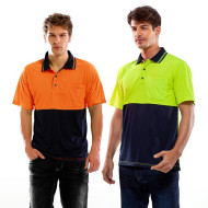 Unisex Polo Shirt Ribbed Style Collar With Twin Trim