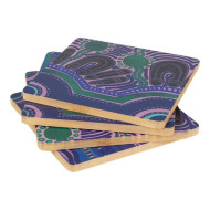 YOKS Bamboo Coaster Set (4 Pack) 