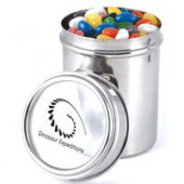 Assorted Colour Maxi Jelly Beans in 12cm Stainless Steel Canister