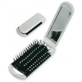 Foldable Hairbrush with Mirror