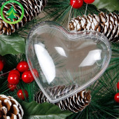 Heart Shaped Clear Plastic Ornament 