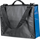 Nylon Satchel Bag with Blue Gusset