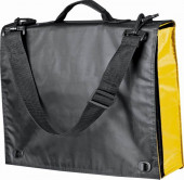 Nylon Satchel Bag with Yellow Gusset 