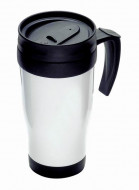 Plastic 400ml Thermal Travel Mug In White