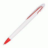 Solid White with Lining Colour Plastic Pen 