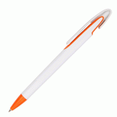 Solid White with Lining Colour Plastic Pen 