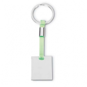 Square Metal Keyring 