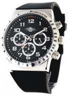 Stainless Steel Mens Chronograph Black Dial