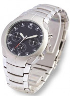 Stainless Steel Mens Chronograph Black Dial with Case