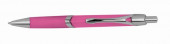 Translucent Ballpoint Pen with Metal Clip in Pink