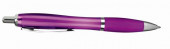 Translucent Ballpoint Pen with Rubber Grip in Purple