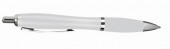 Translucent Ballpoint Pen with Rubber Grip in White