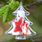 Tree Shaped Clear Plastic Ornament 